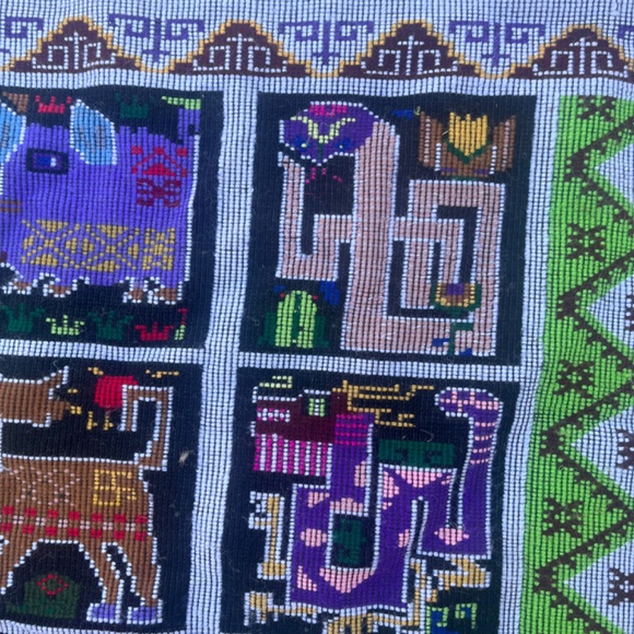 Chinese Zodiac Wall Hanging Bright Rainbow Textile Art Handmade VIntage - Picture 14 of 14